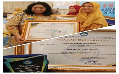 SMAN 2 KEPAHIANG RAIH APRESIASI PENGHARGAAN DARI BPMP PROVINSI BE